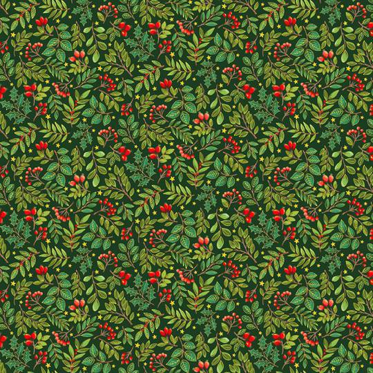 Classic Foliage Scatter Christmas Fabric as a Fat Quarter